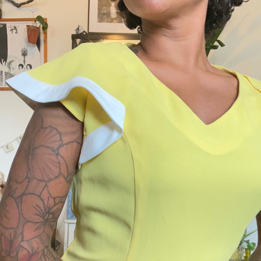 Ana Capri banana yellow cap sleeve dress